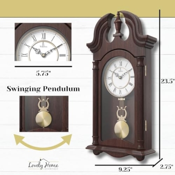 Elegant Wooden Pendulum Wall Clock for Timeless Decor