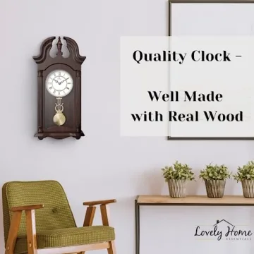 Elegant Wooden Pendulum Wall Clock for Timeless Decor