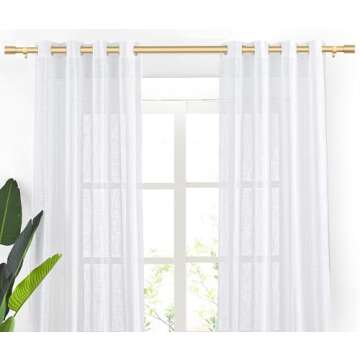 TONIAL Curtain Rod 32 to 43 Inch(2.6 to 3.6 ft), Adjustable Splicing Window Curtain Rods, 3/4 Drapery Rods for Windows, Decorative Single Rod with Modern Cap Finial, Antique Gold