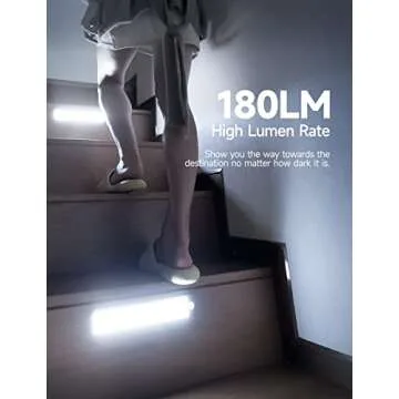 YIGER Under Cabinet Lighting（2 Pack）, Rechargeable Battery Operated 40 LED White Lights, Motion Sensor Light Indoor,4 Modes Night Light, Closet Lights for Kitchen Wireless,Stick-On Cabinet Lights.