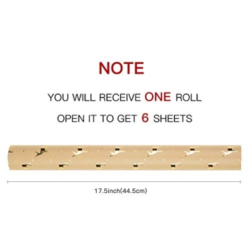 RUSPEPA Kraft Wrapping Paper - Christmas Tree & Reindeer Designs