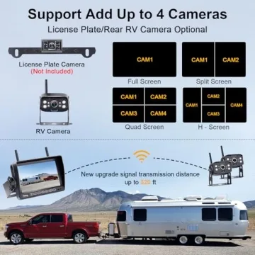 RV Backup Camera Wireless Recording System w/ Dual Cameras