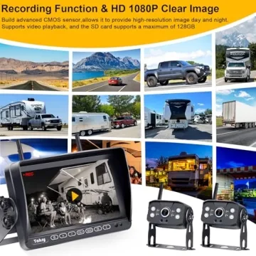RV Backup Camera Wireless Recording System w/ Dual Cameras