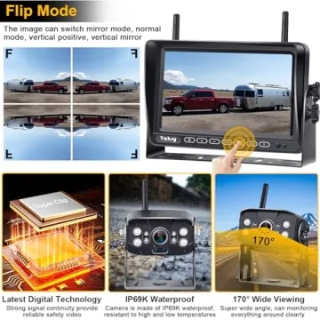 RV Backup Camera Wireless Recording System w/ Dual Cameras