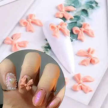 Butterfly Bow Nail Charms 140 Pcs 3D Nail Charms for Acrylic Resin Nails DIY Manicure Tips Decoration