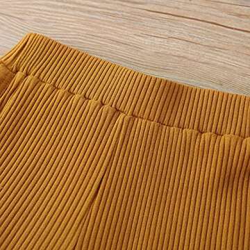 Unisex Toddler Baby Boy Girl Summer Clothes Short Sleeve T-Shirt Tops+Short Pants Ribbed Two Piece Solid Outfit Set (A-Khaki, 2-3T)