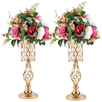 Elegant 20in Crystal Centerpiece Vases for Weddings & Events