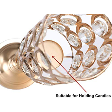 Stunning 20in Metal Crystal Wedding Centerpiece Vases Set