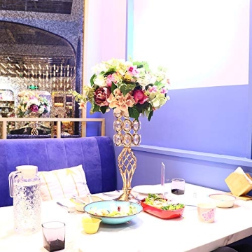 Stunning 20in Metal Crystal Wedding Centerpiece Vases Set