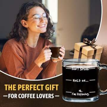 Humor Us Home Goods Funny Coffee Mug For Men and Women - Don't Speak! - Christmas Gifts Ideas for Co...