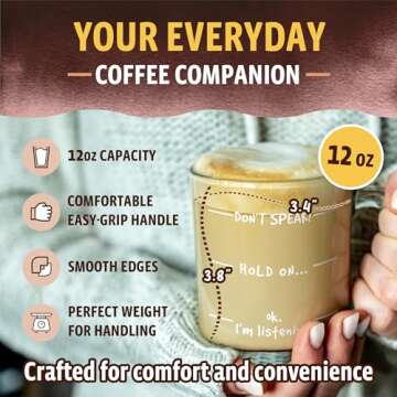 Humor Us Home Goods Funny Coffee Mug For Men and Women - Don't Speak! - Christmas Gifts Ideas for Coffee Lovers, Mom, Dad, Boss, Thanksgiving, Birthday, Stocking Stuffers - 12oz Glass Mug