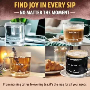 Humor Us Home Goods Funny Coffee Mug For Men and Women - Don't Speak! - Christmas Gifts Ideas for Coffee Lovers, Mom, Dad, Boss, Thanksgiving, Birthday, Stocking Stuffers - 12oz Glass Mug