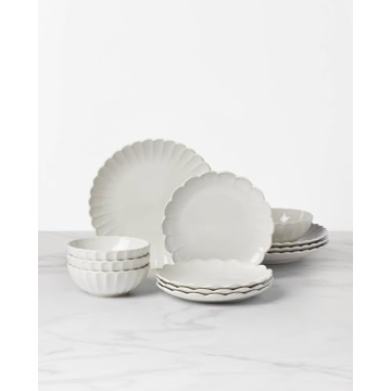 Stunning Lenox French Perle 12-Piece Dinnerware Set