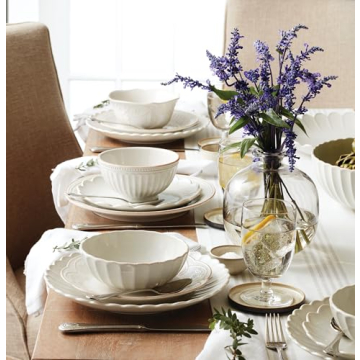 Stunning Lenox French Perle 12-Piece Dinnerware Set