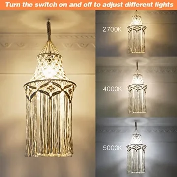Boho Pendant Light with Adjustable LED for Any Space