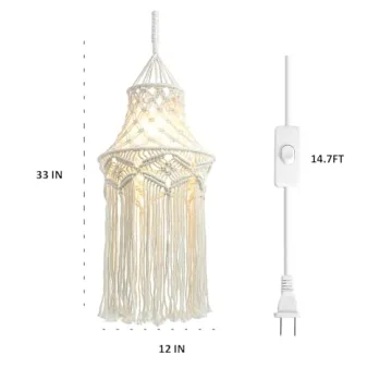 Boho Pendant Light with Adjustable LED for Any Space