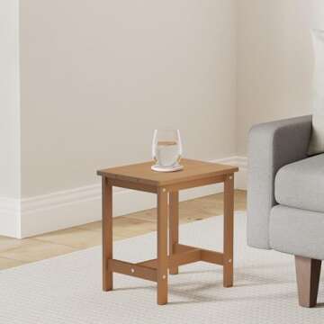 LUE BONA Outdoor Side Table, HDPS Small Outdoor Table, Adirondack Side Table, Outside End Table for ...