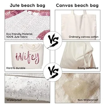 ELEGANTPARK Rose Gold Sequin Wifey Wedding Tote