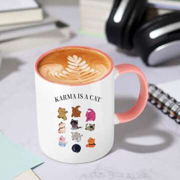 Sincerez Coffee Mug Merch for Music,Musician Tea Cup for Woman,Music Lovers Gifts for Fans (karma)