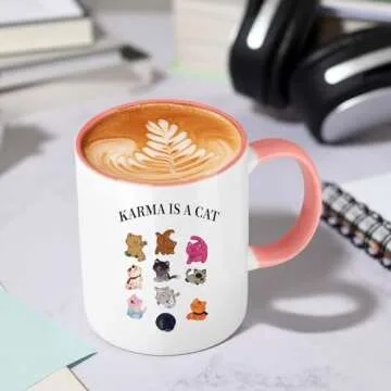 Sincerez Coffee Mug Merch for Music,Musician Tea Cup for Woman,Music Lovers Gifts for Fans (karma)