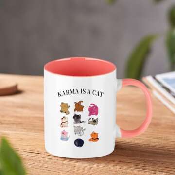 Sincerez Coffee Mug Merch for Music,Musician Tea Cup for Woman,Music Lovers Gifts for Fans (karma)