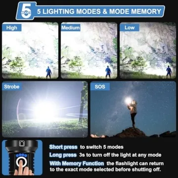 KEPEAK 990,000 Lumens Rechargeable Flashlight for All