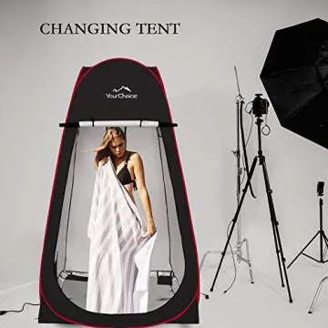 Your Choice Oversized 6.89FT Pop Up Privacy Tent - Camping Shower Changing Tent, Portable Bathroom Toilet Room - Color Black