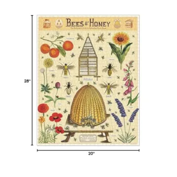 Cavallini Bees & Honey 1,000 Piece Puzzle - Beautiful & Fun