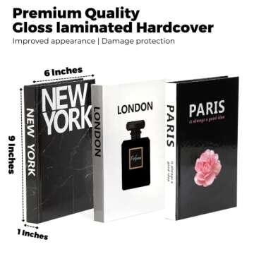 FERAHI Decorative Books for Home Decor, 3 Pcs Coffee Table Books Decor, Faux Books for Decoration, F...