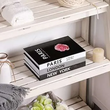 FERAHI Decorative Books for Home Decor, 3 Pcs Coffee Table Books Decor, Faux Books for Decoration, Fashion/ Designer Books Decor Set for Living Room, Table, Shelf Decor(Pink)
