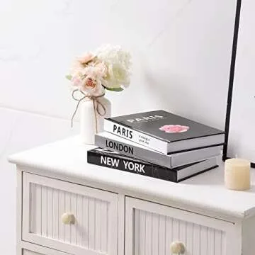 FERAHI Decorative Books for Home Decor, 3 Pcs Coffee Table Books Decor, Faux Books for Decoration, Fashion/ Designer Books Decor Set for Living Room, Table, Shelf Decor(Pink)