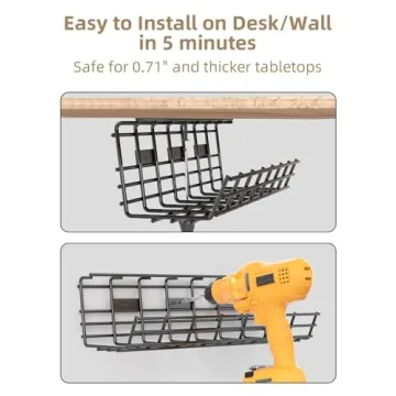 Under Desk Cable Management Tray for Organized Workspace