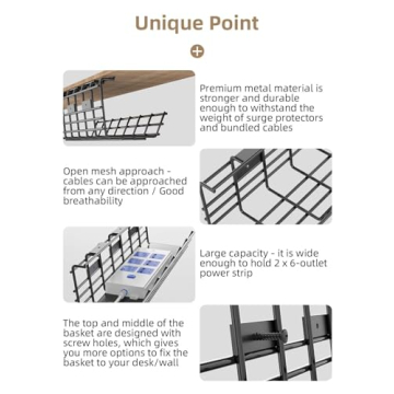 Under Desk Cable Management Tray for Organized Workspace