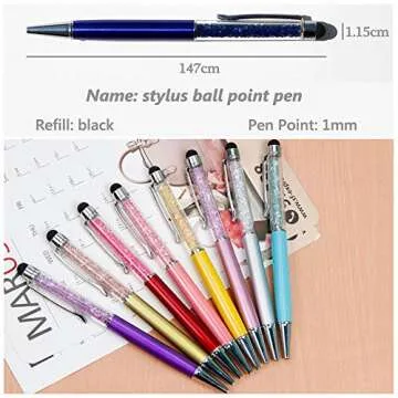 HOSTK 20pcs Bling Stylus Pen Retractable Ballpoint Pen Crystal Diamond Screen Touch Pen Capacitive Pens for Note Tab Office School Stationery Supplies(20 Pen-Black Ink)