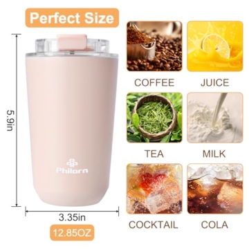Stylish Insulated PHILORN Pink Coffee Tumbler