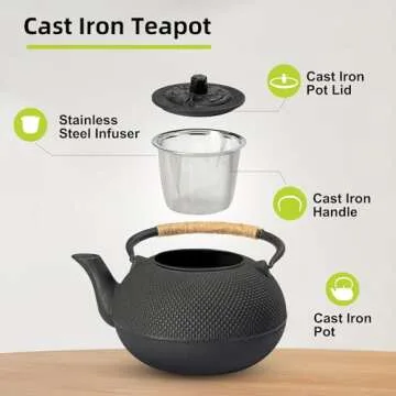 Suyika Japanese Tetsubin Cast Iron Teapot – Timeless Elegance for Tea Lovers