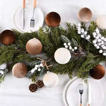 Brown Velvet Christmas Tree Ornaments - 15pcs Shatterproof Christmas Balls for Xmas Trees Decorations - Multicolor Brown Neutral Beige, 80mm 3.15inch