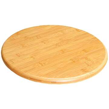 LANSH Bamboo Lazy Susan 12-Inch Rotating Serving Tray/Cabinet Organizer