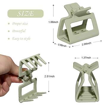 Cobinaan Medium Hair Clips for Women Girls, 2 x 1 x 1.8 inch, 8pcs Neutral Color, Claw Hair Clips for Thin/Medium Thick Hair, Hair Jaw Clips Nonslip Clips