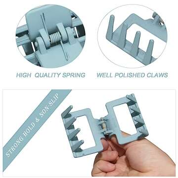 Cobinaan Medium Hair Clips for Women Girls, 2 x 1 x 1.8 inch, 8pcs Neutral Color, Claw Hair Clips for Thin/Medium Thick Hair, Hair Jaw Clips Nonslip Clips