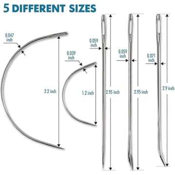 ZP Crafts 15 Professional Leather Needles Kit for Hand Sewing with Different Types for Your Projects