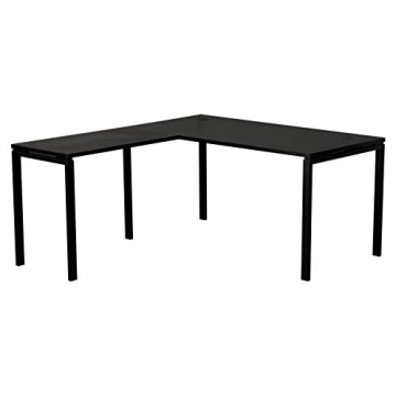 OSP Home Furnishings Prado Home Office 60 x 30 Inch L-Shaped Desk, Black