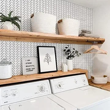 Orainege Black and White Peel and Stick Wallpaper Herringbone Contact Paper for Bathroom 17.7 in x 590.5 in Black Chevron Removable Wall Paper Peel and Stick Modern Geometric Self Adhesive Wallpaper