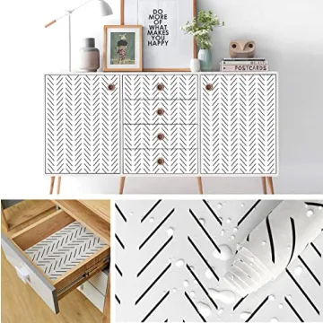 Orainege Black and White Peel and Stick Wallpaper Herringbone Contact Paper for Bathroom 17.7 in x 590.5 in Black Chevron Removable Wall Paper Peel and Stick Modern Geometric Self Adhesive Wallpaper