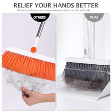 XXFLOWER Broom and Dustpan Set for Easy Home Cleaning