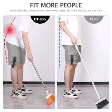 XXFLOWER Broom and Dustpan Set for Easy Home Cleaning