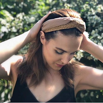 MHDGG Headbands for Women Straw Knotted Headbands,Bohemian Summer Wide Headbands for Women Headwear Styling Tools Accessories,Style 3