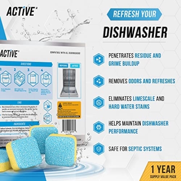 Dishwasher Cleaner Tablets for Sparkling Dishes - 24 Pack