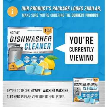 Dishwasher Cleaner Tablets for Sparkling Dishes - 24 Pack