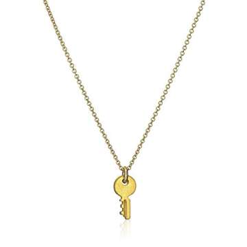 LANG XUAN Friendship Gold Key Necklace Good Luck Elephant Pendant Chain Necklace with Message Card G...